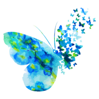 Blue Watercolor Butterfly Sticker