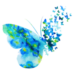 Blue Watercolor Butterfly Sticker