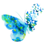 Blue Watercolor Butterfly Sticker