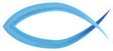 Blue Watercolor Christian Ichthus Fish Sticker