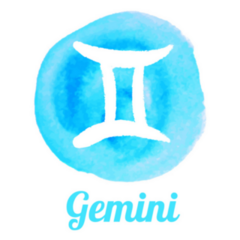 Blue Watercolor Zodiac Icon Sticker