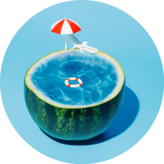 Blue Watermelon Summer Pool Sticker