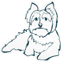 Blue Yorkie Outline Sticker