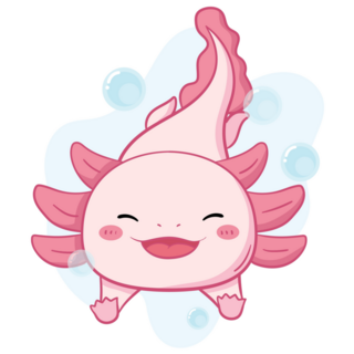Blushing Axolotl Sticker
