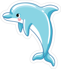 Blushing Blue Dolphin Sticker