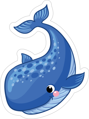 Blushing Blue Whale Sticker