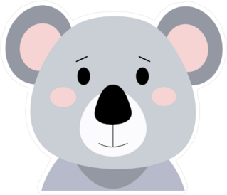 Blushing Cartoon Koala Bear Sticker
