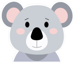 Blushing Cartoon Koala Bear Sticker