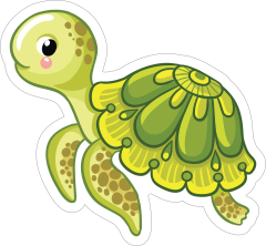 Blushing Green Turtle Sticker