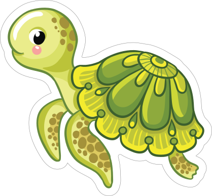 Blushing Green Turtle Sticker