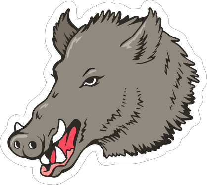 Boar Head Mascot Sticker