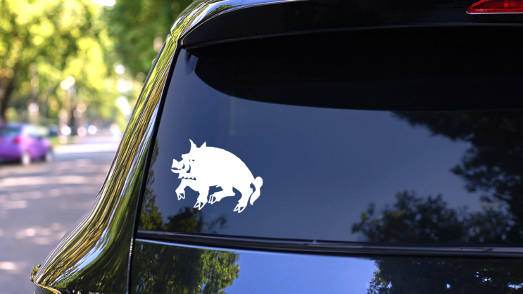 Boar Pig Sticker on a Rear Car Window (New) example