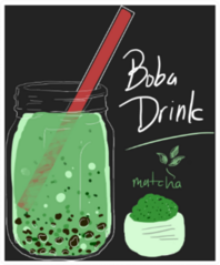 Boba Drink Matcha Flavor Sticker