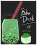 Boba Drink Matcha Flavor Sticker
