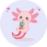 Boba Love Axolotl Sticker