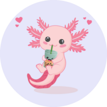 Boba Love Axolotl Sticker