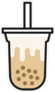 Boba Milk Tea Or Bubble Milk Tea Icon Sticker