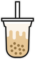Boba Milk Tea Or Bubble Milk Tea Icon Sticker