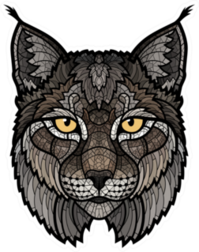 Bobcat Lynx Mascot Isolated Head Sticker