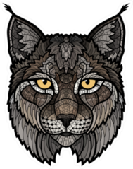 Bobcat Lynx Mascot Isolated Head Sticker