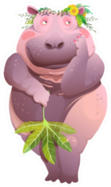 Body Positive Naked Shy Hippopotamus Sticker