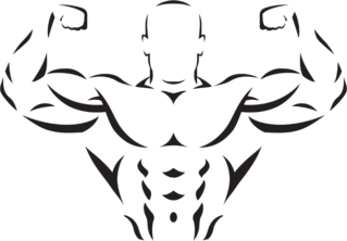 Bodybuilder Flexing Sticker