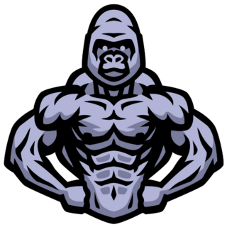 Bodybuilder Gorilla Sticker