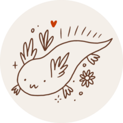 Boho Baby Axolotl Sticker