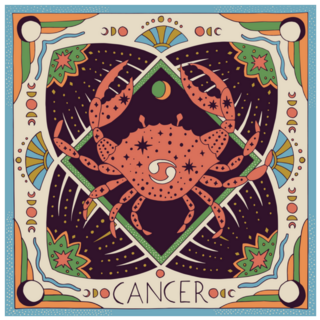 Boho Cancer Zodiac Sign Illustration Sticker