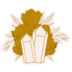 Boho Celestial Crystals Illustration Sticker