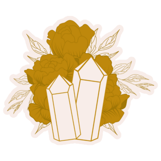 Boho Celestial Crystals Illustration Sticker
