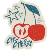 Boho Cherry Art Sticker