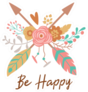 Boho Chic Arrows Be Happy Sticker