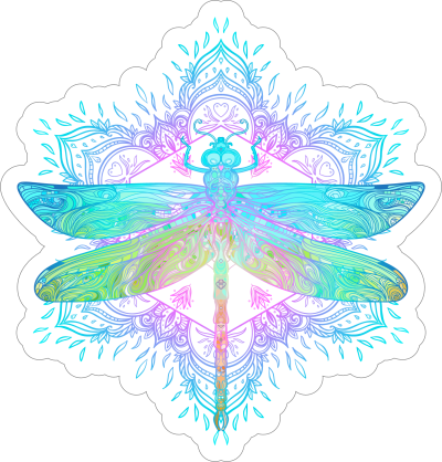 Boho Dragonfly Mandala Sticker