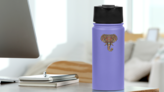 Boho Elephant Head Sticker on a Water Bottle (New) example