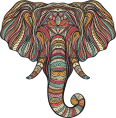 Boho Elephant Head Sticker