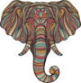 Boho Elephant Head Sticker