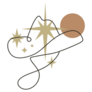 Boho Line Art Cowboy Hat Sticker