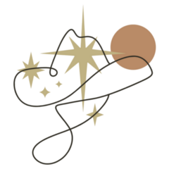 Boho Line Art Cowboy Hat Sticker