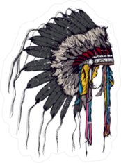 Boho Style Indian Chief Headdress Sticker