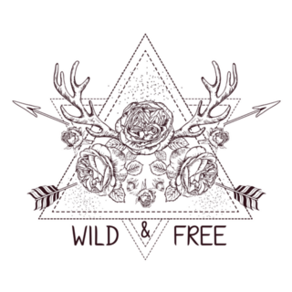 Boho Style Wild & Free Tattoo Sticker