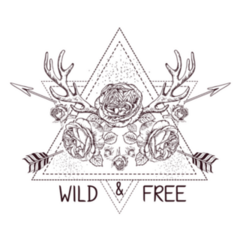 Boho Style Wild & Free Tattoo Sticker