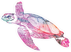 Boho Swimming Turtle Sticker