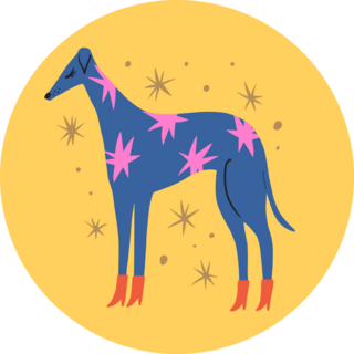 Boho Whippet In Boots Sticker