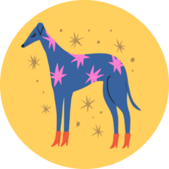 Boho Whippet In Boots Sticker