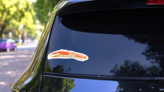 Boiled Crab Claws Sticker on a Rear Car Window (New) example