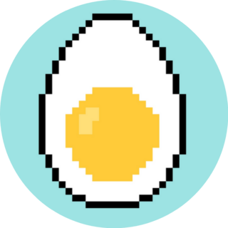Boiled Egg Pixel Breakfast Art Sticker