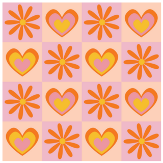 Bold 1970s Groovy Heart Sticker