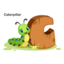 Bold Font Alphabet C For Caterpillar Sticker