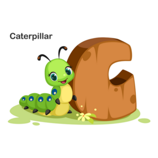 Bold Font Alphabet C For Caterpillar Sticker
